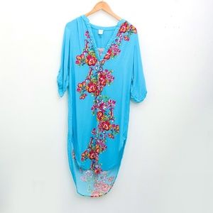 Cubio Women's Vibrant Summer Floral High Low Dress Small